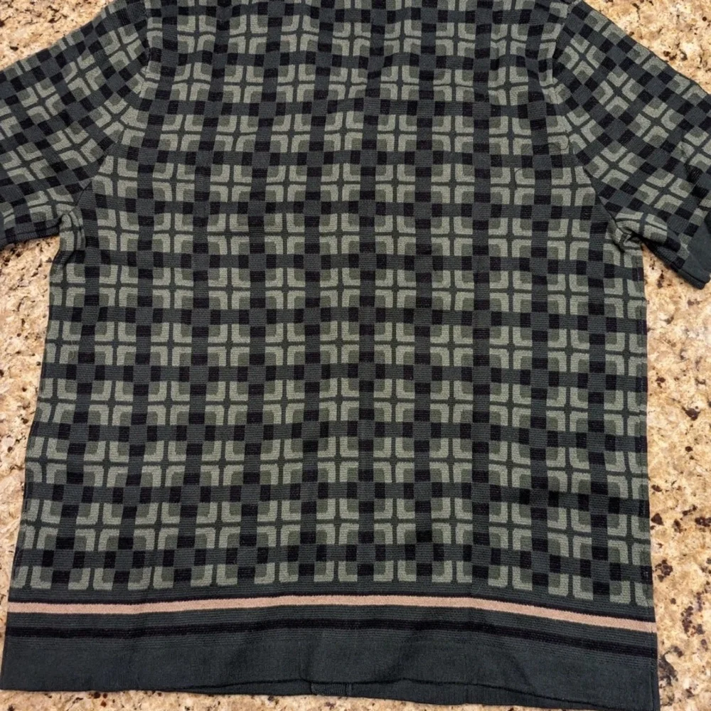 Abercrombie & Fitch Green Patterned Button-Up Sweater